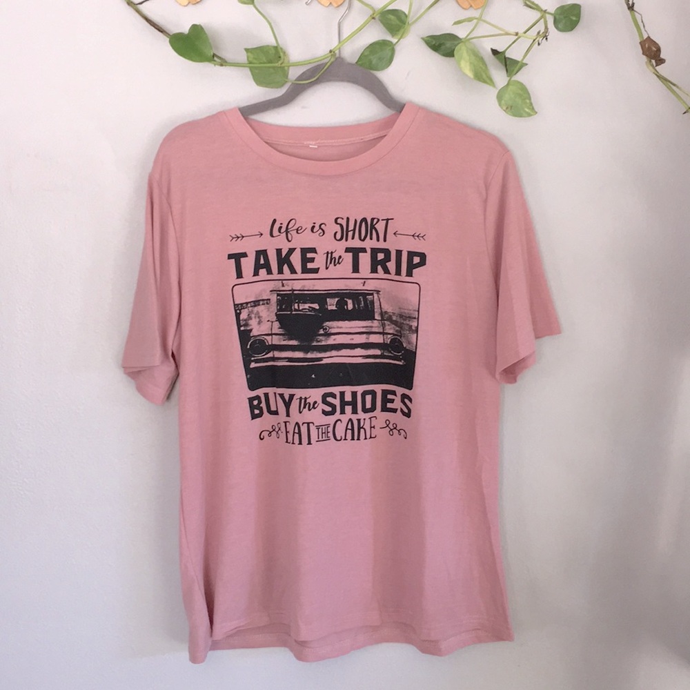 Life Is Short Buy The Shoes Boho Mauve Tee